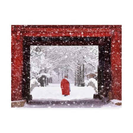 Bongok Namkoong 'Monk In Snowy Day' Canvas Art,14x19